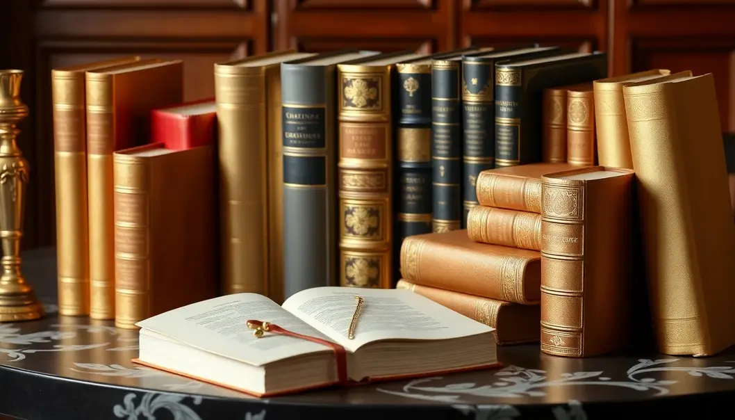 A sophisticated luxury reading room perfectly set for a book club meeting.