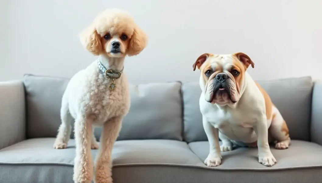 A Labrador and Golden Retriever enjoying a fun game of fetch in the park.