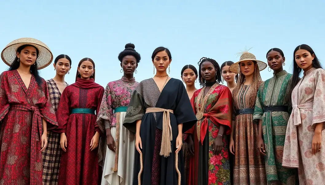 Smart fabrics and 3D printed designs illuminated by augmented reality effects on a futuristic fashion runway.