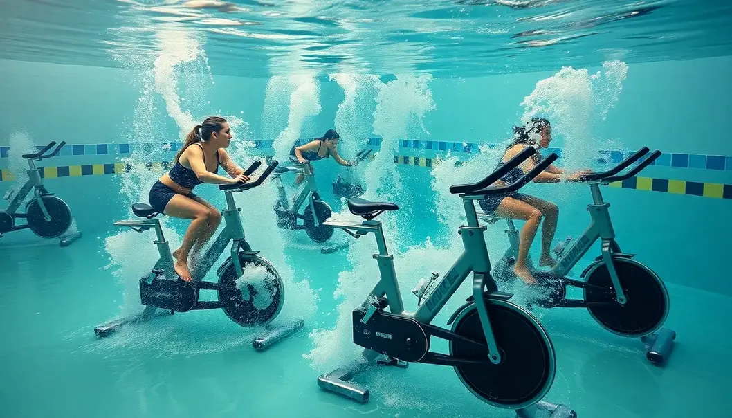 A gym-goer performs a squat in stilettos as others watch with amusement.